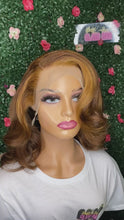 Load and play video in Gallery viewer, Transparent Lace 20&quot; Custom Colored Frontal Wig
